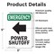 Signmission Power Shutoff (Left Arrow) With Symbol, 3.5 in W x Rectangle, Vinyl Decal OS-2PACK-EM-D-35-V-10525 - alternate 5